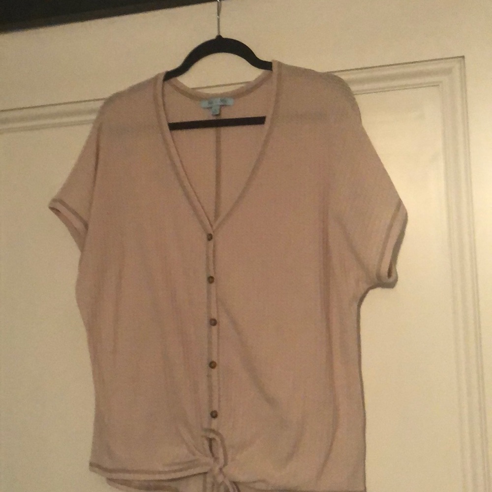 Beige Waffle knit top